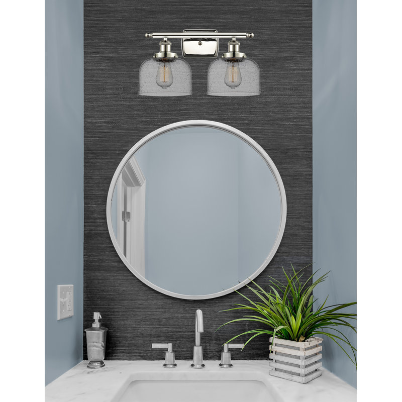 Barre d'éclairage de salle de bain à deux lumières à DEL à intensité variable, Nickel poli