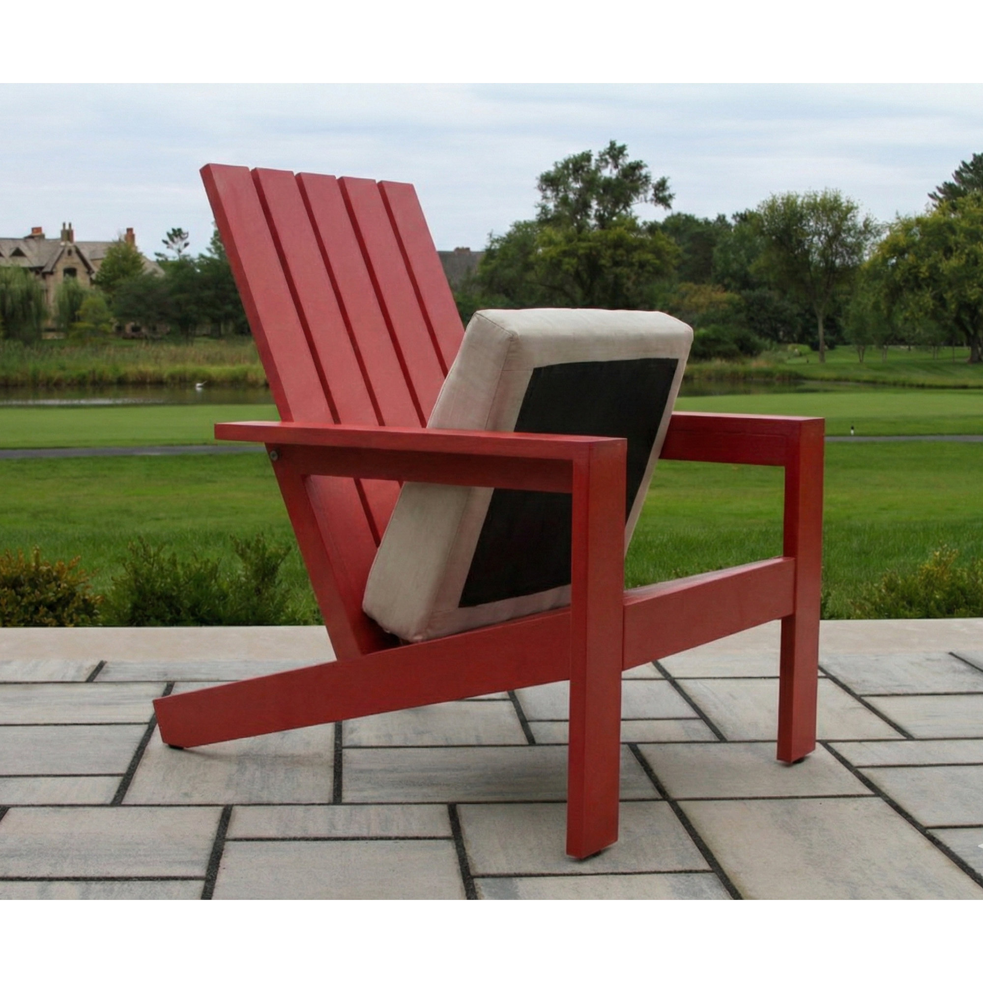 Rhys Aluminum Adirondack with Sunbrella Cushion, Red
