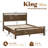 Solid Wood Bed King With Pearlized Finish Headboard & Footboard, Dark Brown-306168740-306168741