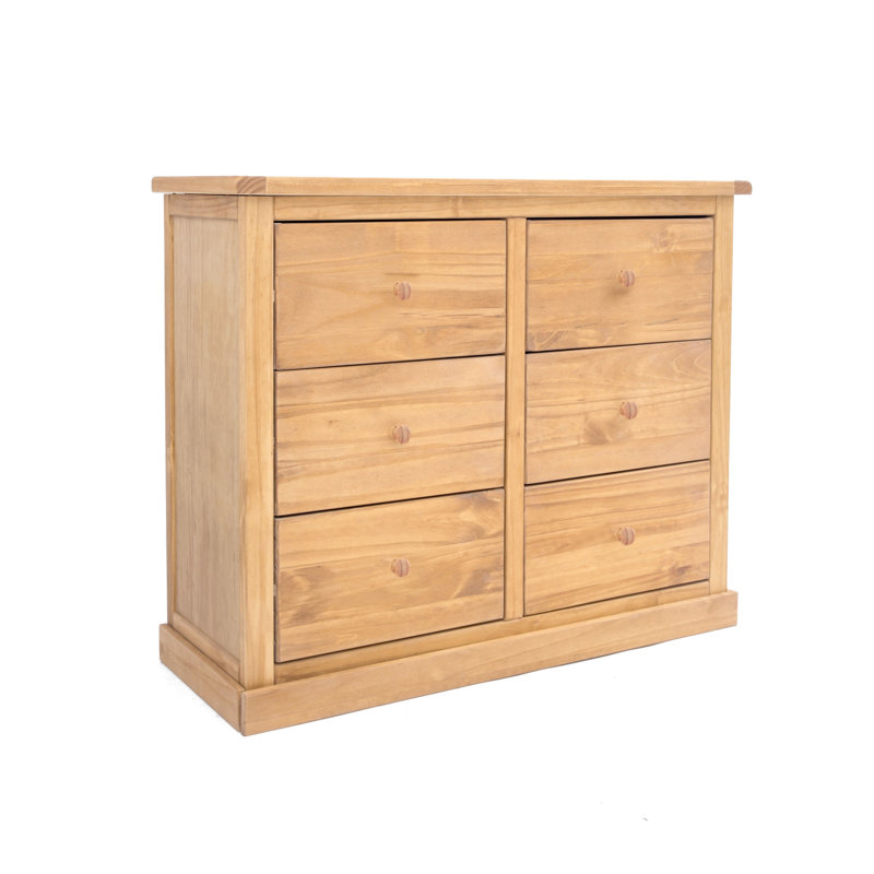 Levasy 110cm W 6 - Drawer Chest of Drawers, Waxed