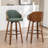 Mahtab Modern Set Of 2 Swivel Bar Stools With PU Upholstery And Wood Legs-963480641-963480643