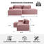 Canapé modulaire en velours côtelé à compression en L 92 po, canapé rembourré doux et désossé moderne avec jeté, aucun assemblage requis pour le salon-126421467-126421470