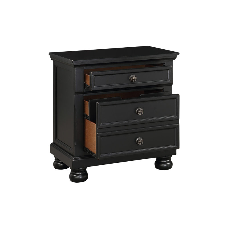Mihaiela Sleigh Bedroom Set, 6 Pieces: Bed,Dresser,Mirror,2 Nightstands,Chest, Queen, Black