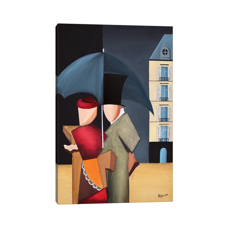 Rainy Day In Paris by Alexander Trifonov - Wrapped Canvas Painting, 30.48cm H x 20.32cm W x 1.91cm D