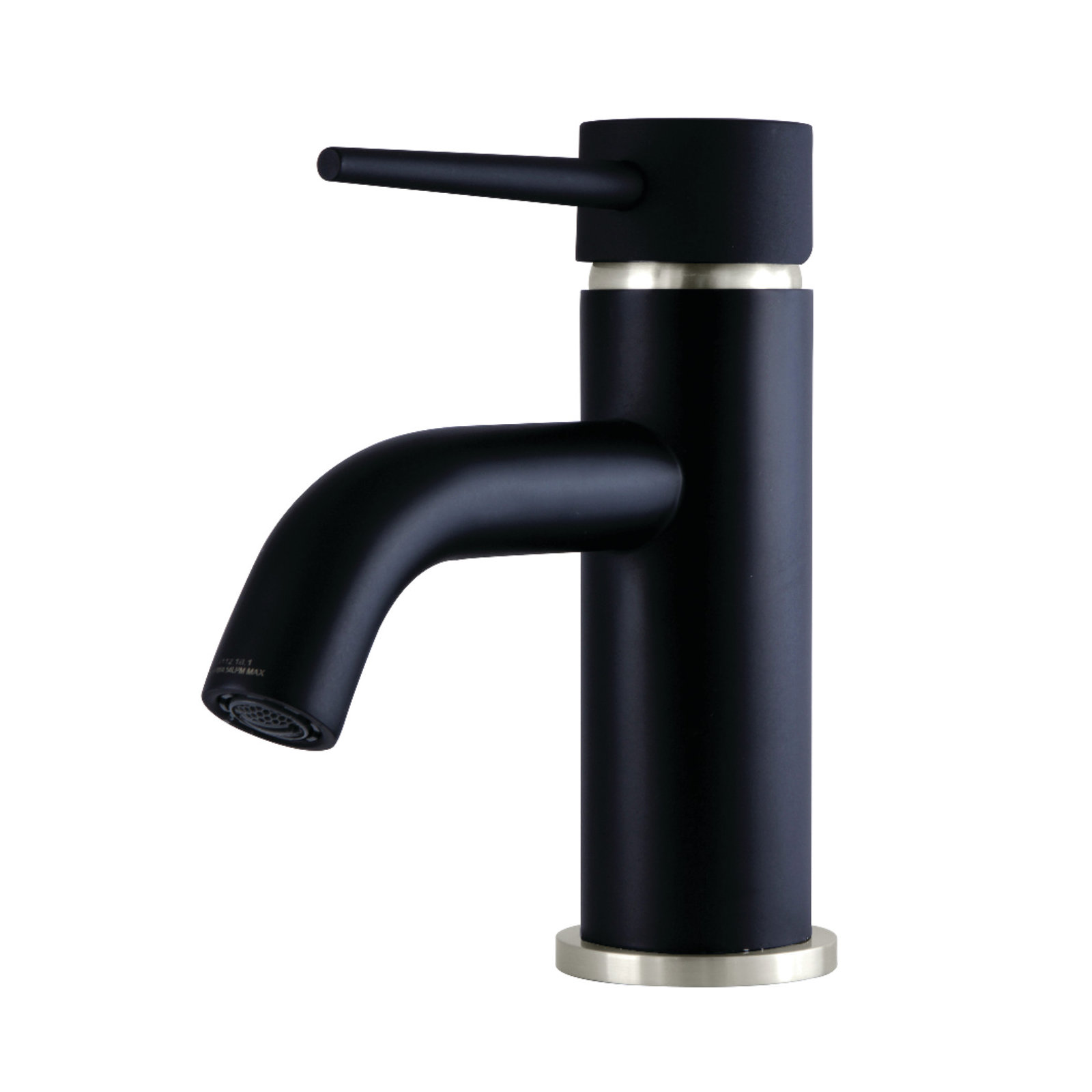 Kingston Brass New York Single-Handle 1-Hole Deck Mount Bathroom Faucet with Push Pop-Up, Matte Black/Brushed Nickel