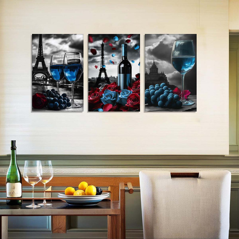 3 Piece Wrapped Canvas Print, 40 cm H x 30 cm W