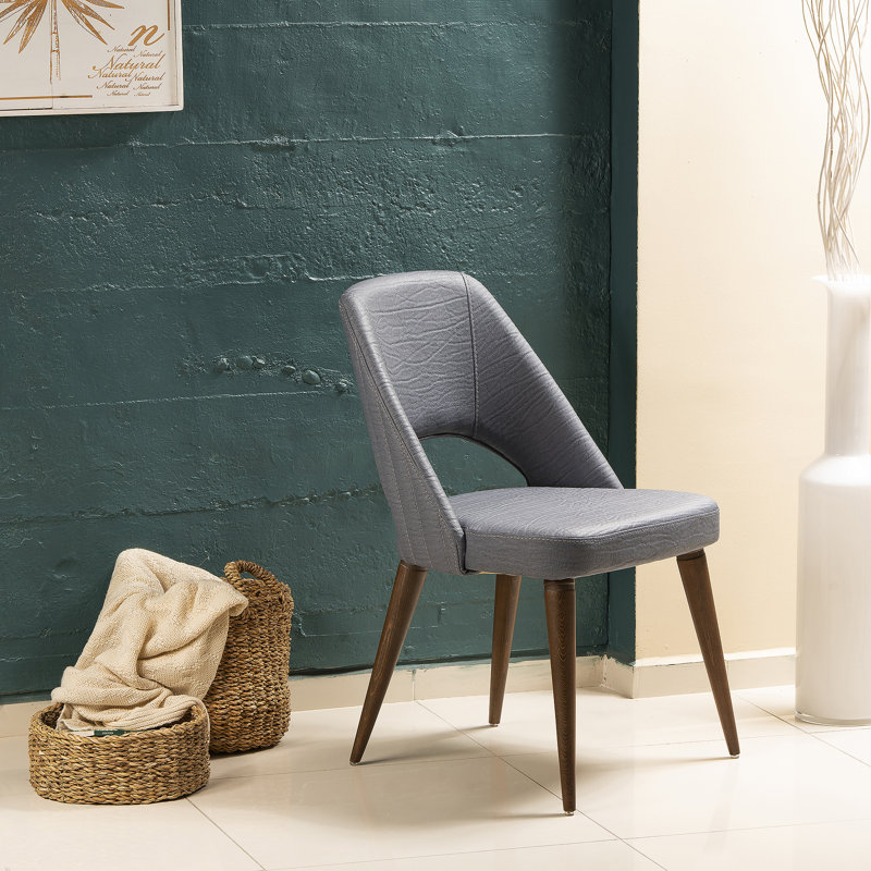Chaise Adella - anthracite et noyer