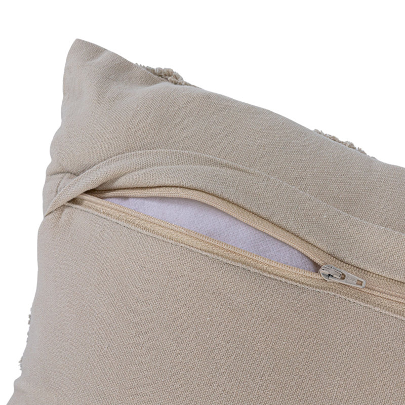 Sage Cotton Lumbar Pillow with Quilted Seashells