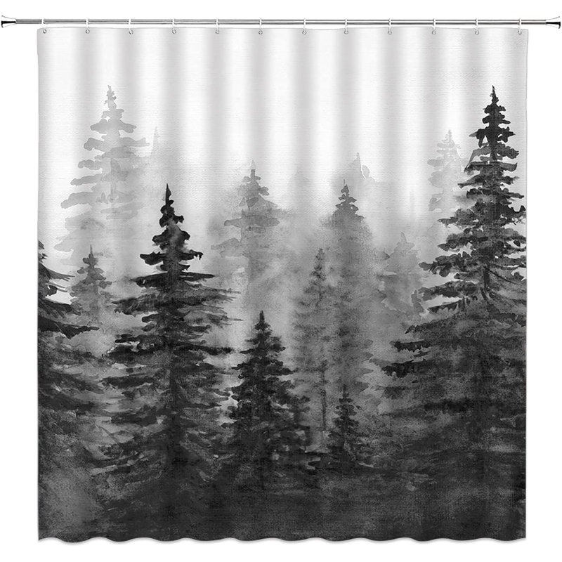 Rideau de douche Misty Forest, Toile grise