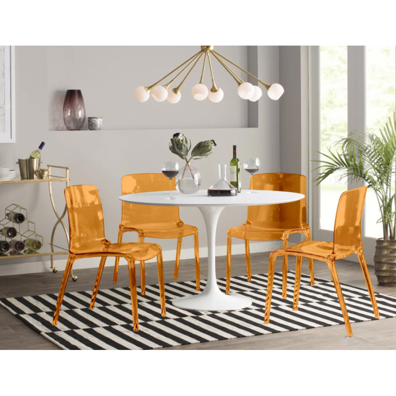 Lade Dining Chair, Transparent Orange, Set of 4