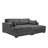 Bentura Oversized Upholstered Gray Faux Rabbit Fur Flannel  Sleeper Sofa Bed Lounge sofa with Armrests & Throw Pillows-457534881