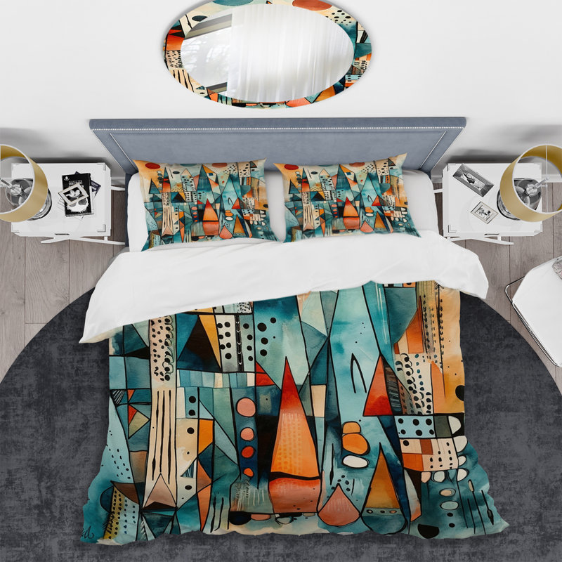 Ensemble de housse de couette en microfibre / polyester Joyful Geometric I Bedding