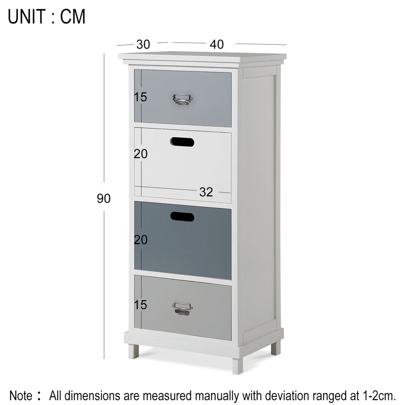 Shelton 40 cm W Chest of 4 Drawers