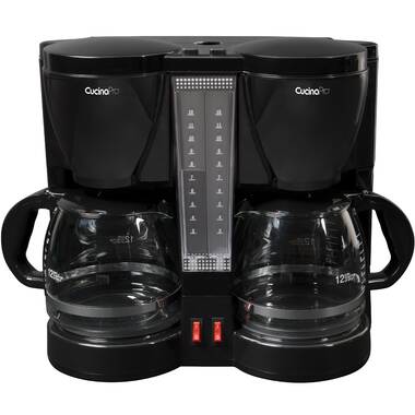  CucinaPro Double Coffee Carafe- Glass 12-Cup Coffee Pot for The  Fill Lines and Comfortable Grip- Specially Designed for The Double Coffee  maker: Home & Kitchen