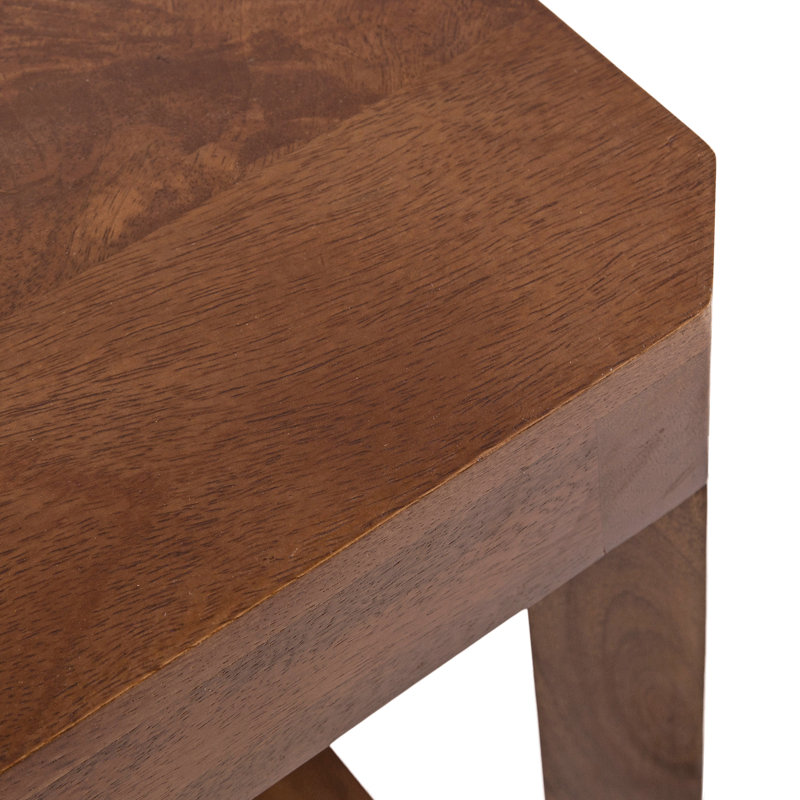 Avaria Square Tiered Wood Drink Table, Walnut