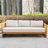 Brewsty Acacia Wood Patio Sofa With Cushions