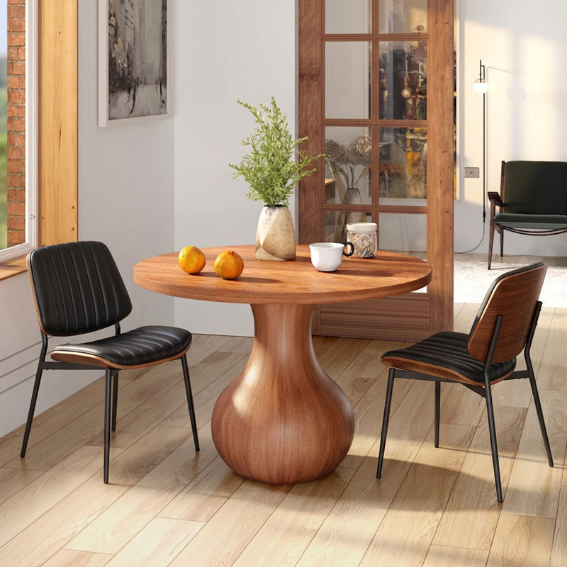 Table de petit-déjeuner de cuisine 43 "avec piédestal et base lourde Cherelle,  H 29,5 po x L 43,3 po x l 43,3 po