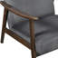 Chaise d'appoint de style Mid-Century moderne, housse en velours gris foncé, assise de base, structure en bois massif, construction durable-791753532