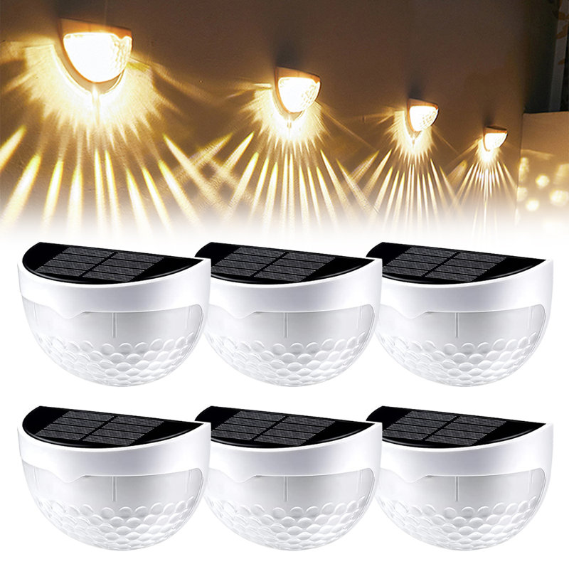 Solar Powered LED Deck Lights Outdoor Waterproof Step Light for Fence Patio Yard Wall Pathway, Yellow