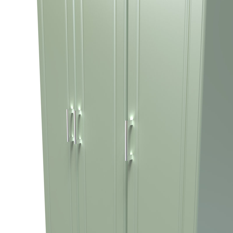 Aalysia 3 Door Wardrobe, Reed Green/Bardolino Oak