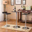 Ensemble de table de bar réglable en bois et en métal chromé et 2 tabourets pivotants réglables en chrome-1080576744