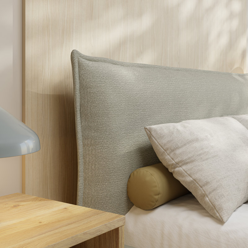 Tavarus Upholstered Bed, Light Grey, Double (4'6)