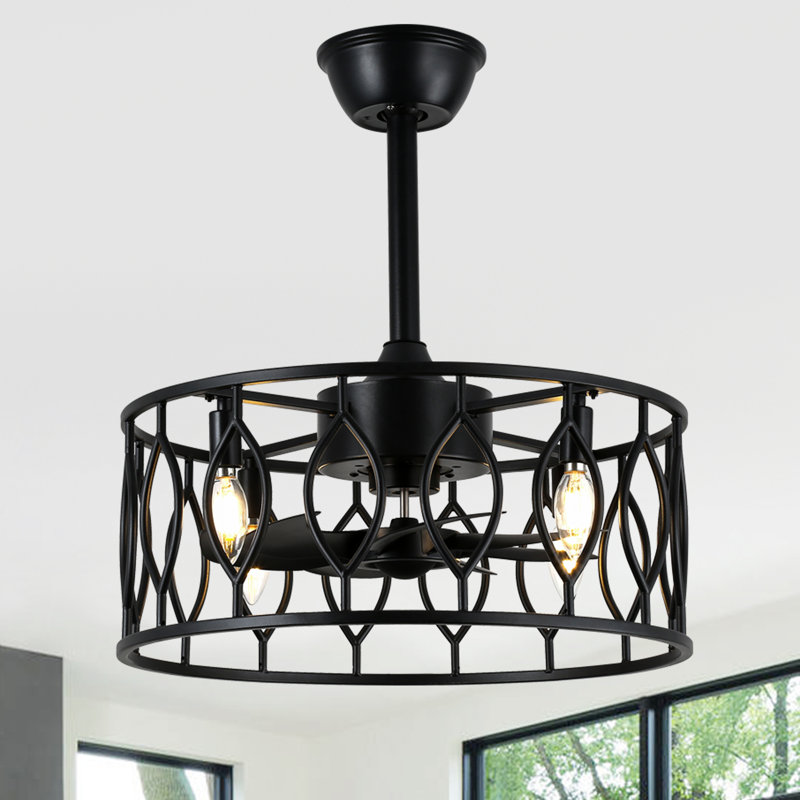 Ventilateur de plafond noir 20 pouces Fandelier