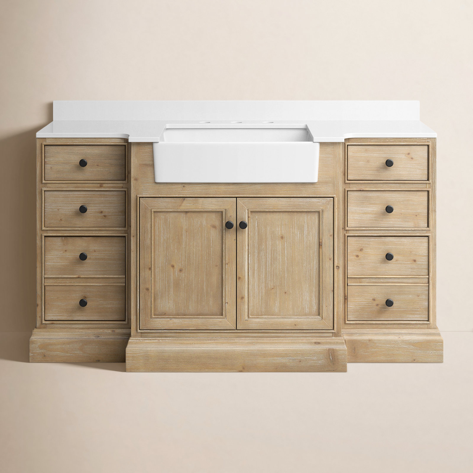Claire 60'' Single Bathroom Vanity, White Engineered Stone