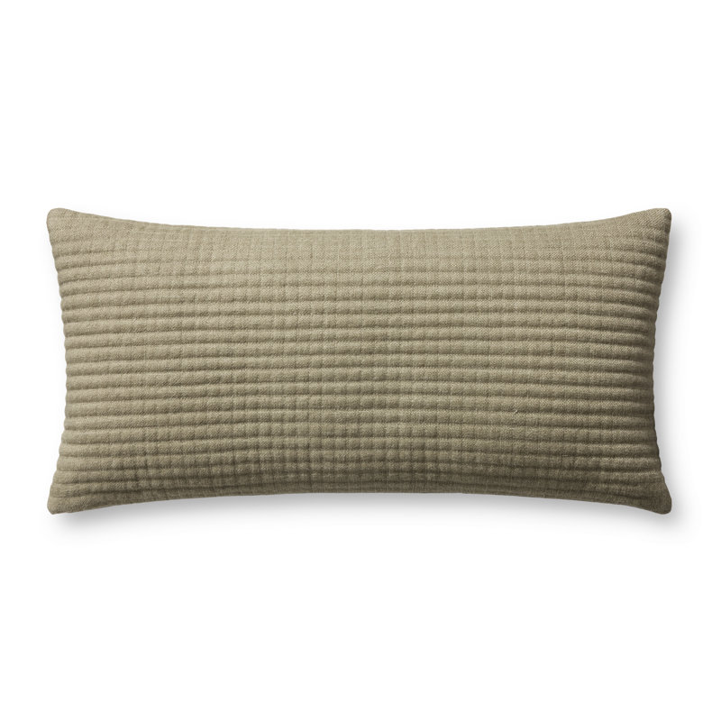 Jeremiah Brent x Loloi Christopher Accent Pillow, Rectangular 27"H x 12"W, Down / Feather, Green