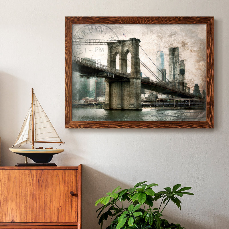 Ny Brooklyn Bridge, reproduction d'art sur toile, Érable, H 14 po x l 20 po x P 1,5 po