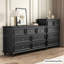 Armoire d'appoint en bois manufacturé noir massif-187981359