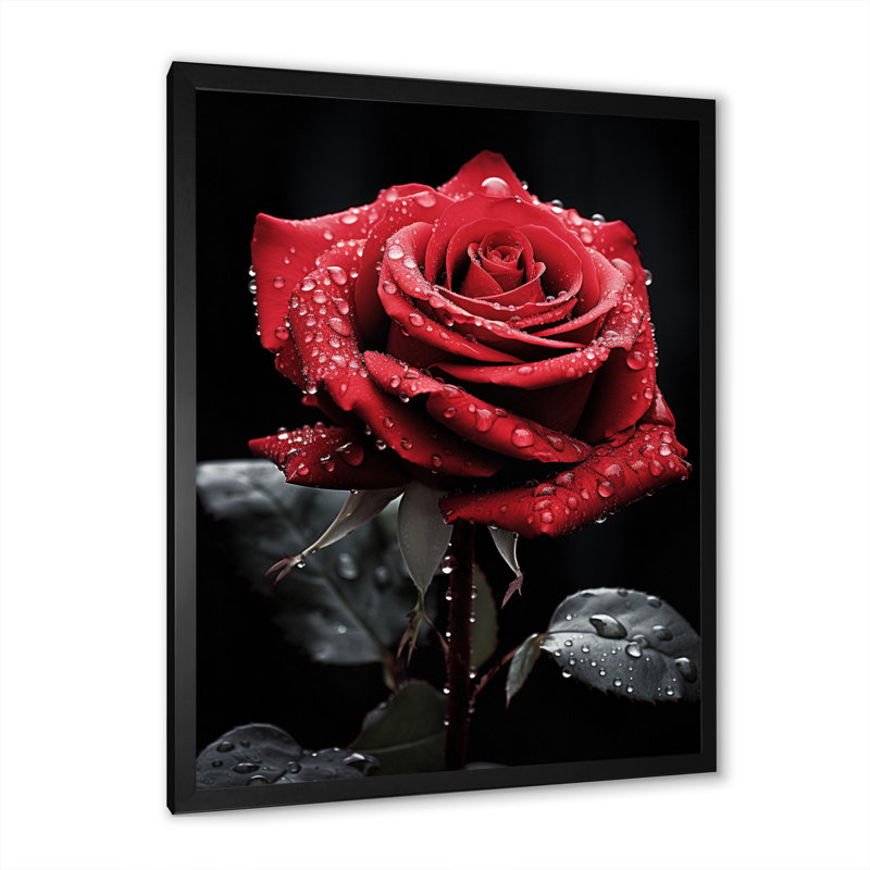 Collyn - rouge, noir, rose, élégance IV - imprimé, Cadre photo noir, H 40 po x l 30 po x P 1,5 po