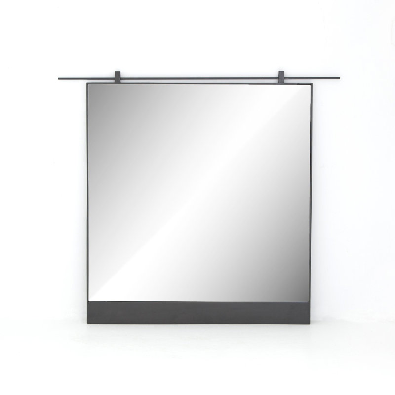 Chico Flat Metal Wall Mirror, 45" x 50", Antiqued Iron