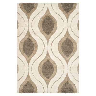 Tapis crème à motif géométrique Bryer