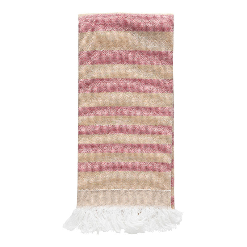 Terry Striped Waffle Dish Cloth, Caramel/Classic Red