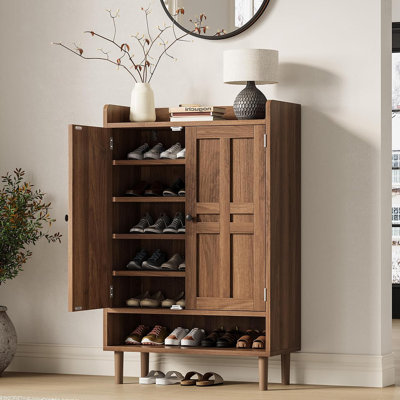 Armoire à chaussures, grande armoire à chaussures avec 2 portes