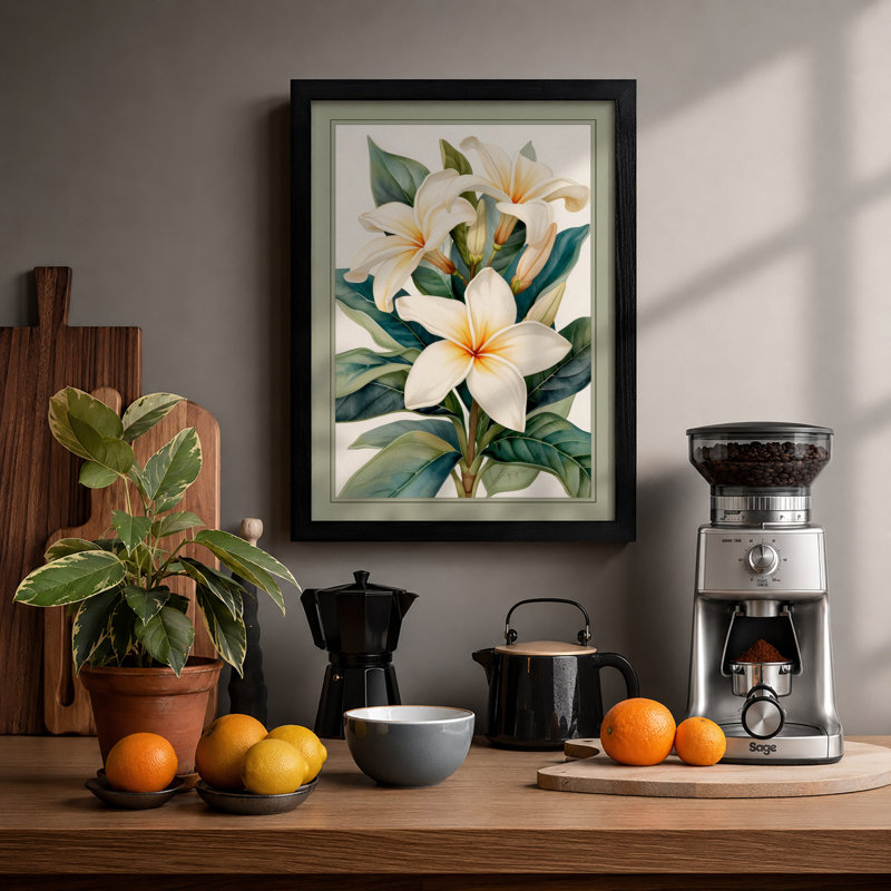 Lily Study Botanical - Print, Black, A3 - 42.0 x 29.7 cm
