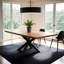Découvrez la table de salle à manger rectangulaire Modern Elegance avec plateau en bois de manguier et pieds robustes en araignée-778409041