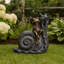 Statue de jardin ludique grenouille sur pied - pièce décorative ou sculpture d'extérieur pour patio ou jardin - 19 po, gris