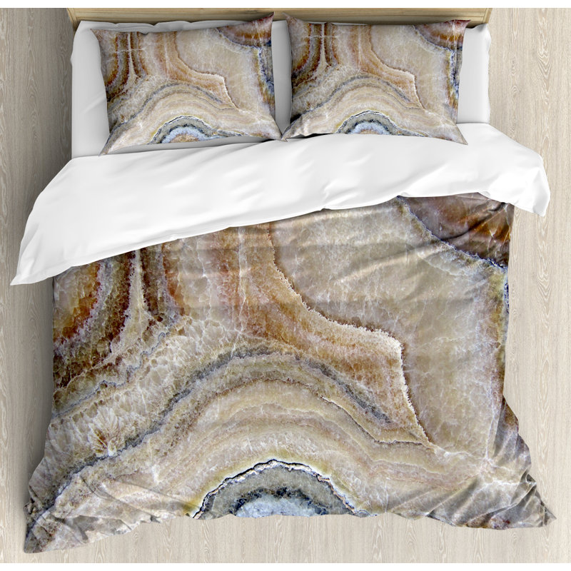 Modern & Contemporary Polyester Abstract Duvet Cover, King