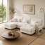 Canapé modulaire de luxe avec canapé modulaire en U pour salon, canapé avec 2 repose-pieds, chenille-1045086852
