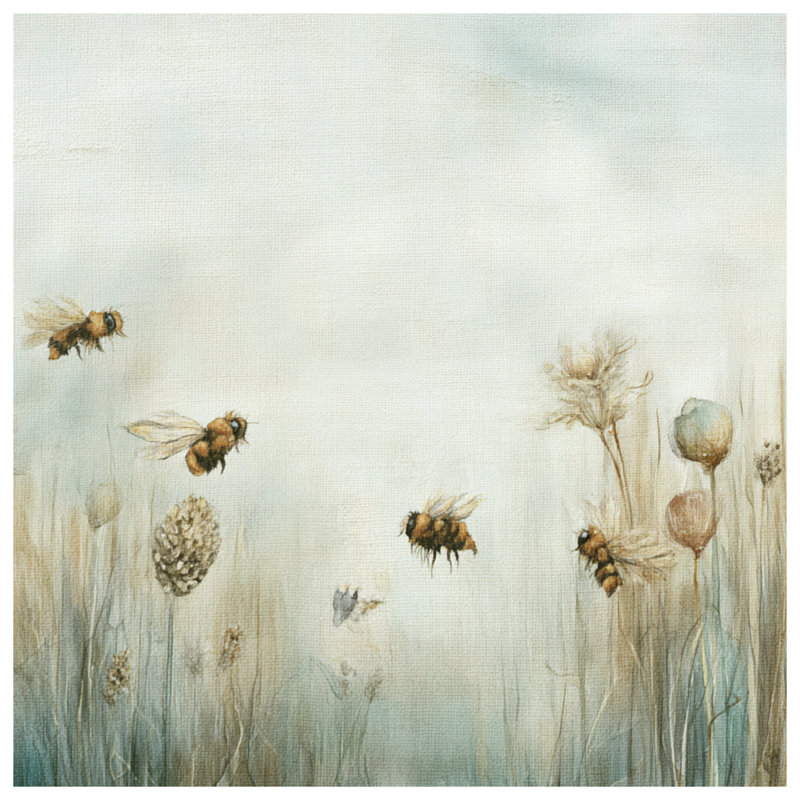 Tapis de bain Bees In Meadow, L 24 po x L 17 po