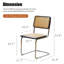 Modern Rattan Dining Chairs Set of 2 with Chrome Frame