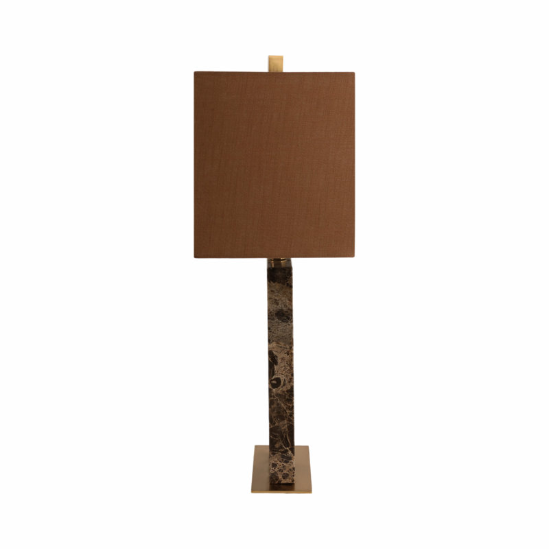 Sagebrook Home 26X16" Rectangle Marble Lamp, Light Brown, Cream