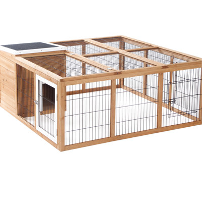 Cage - bois naturel, eau, accès pratique pour nettoyer le cochon d'Inde imperméable, section principale pouvant être ouverte, utilisation intérieure et extérieure appropriée