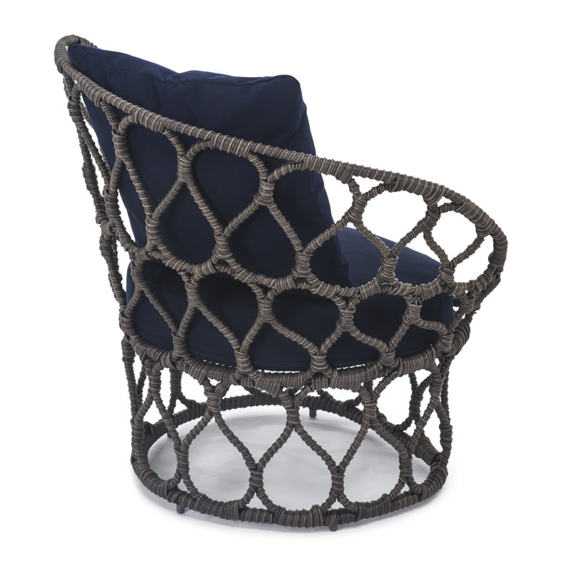 Forma Outdoor Lounge Chair, Canvas Navy, Pale Gray