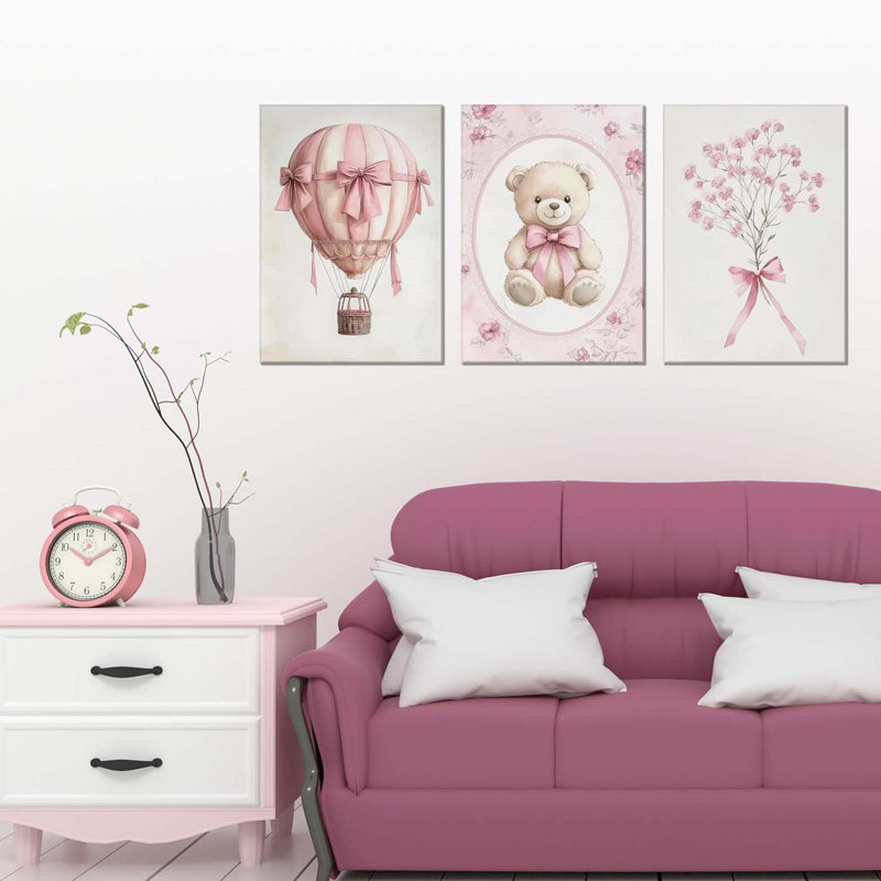 3 Piece Wrapped Canvas Print, 60 cm H x 40 cm W