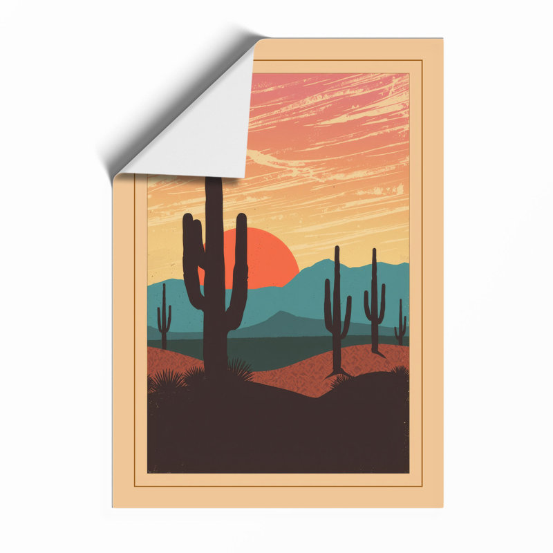 Desert Sunset Rustic - Framed Print, Unframed, A2 - 59.4 x 42.0 cm
