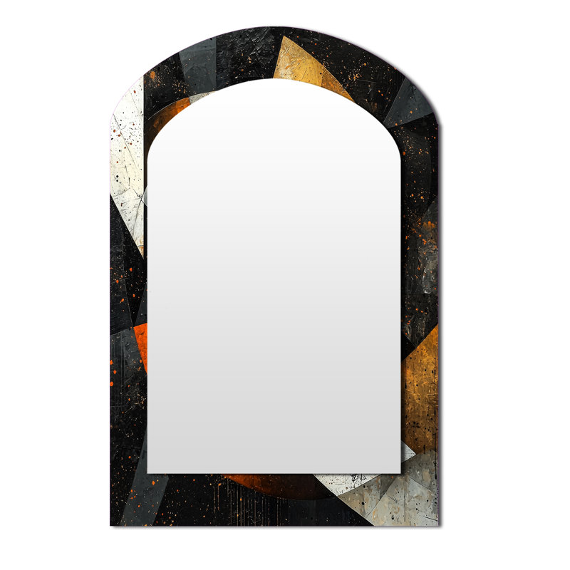 Miroir mural moderne noir et jaune, 43 po x 33 po