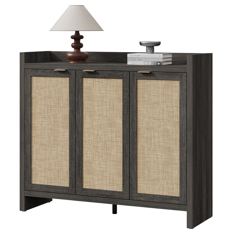 Armoire de rangement pour chaussures Chada 30 paires avec 3 portes et tablettes réglables Chada, Noir